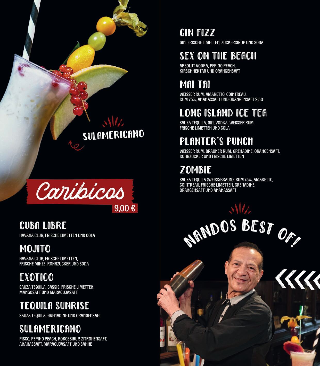 Cocktailkarte Seite 3 links