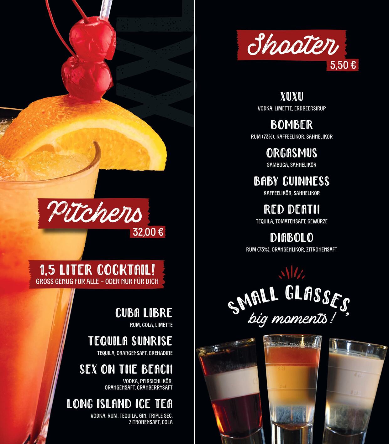 Cocktailkarte Seite 5 links