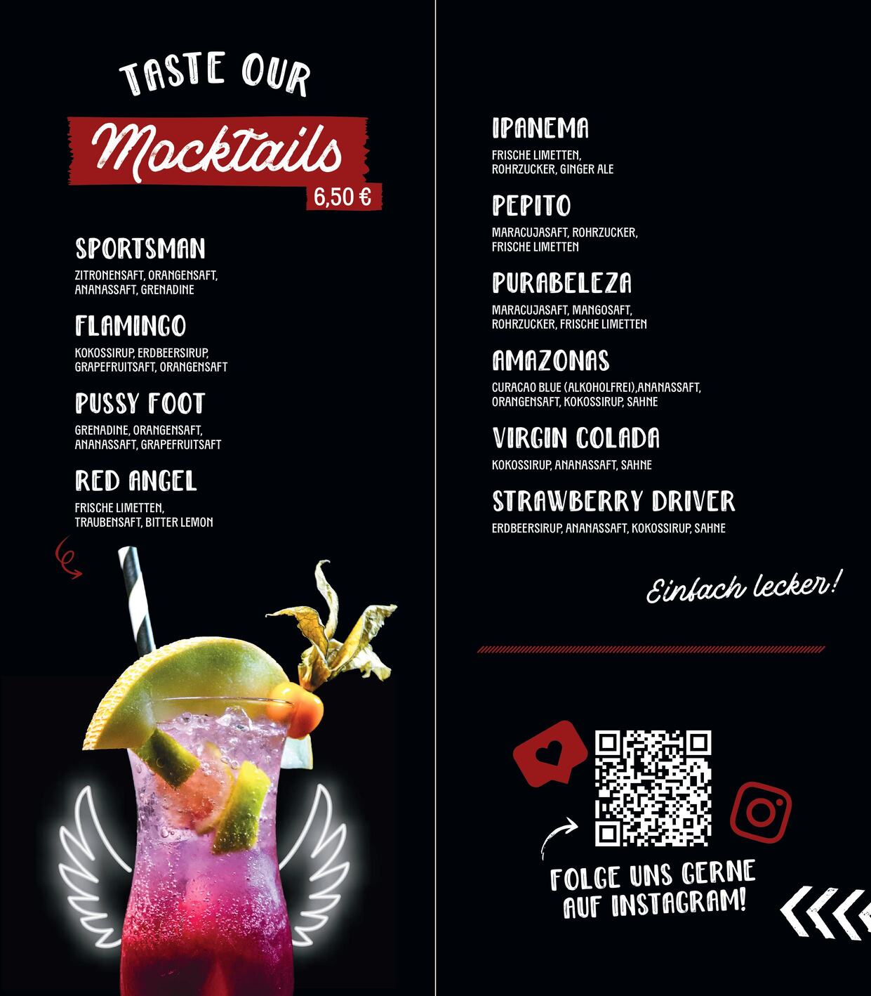 Cocktailkarte Seite 6 links